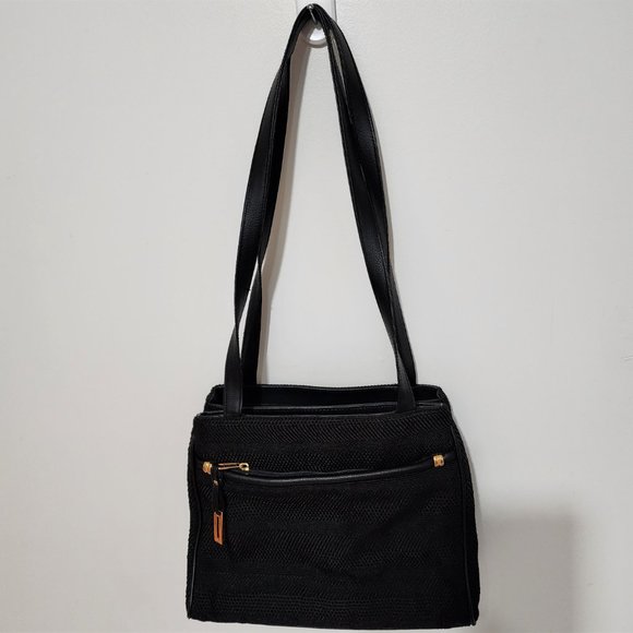 Like New, Vintage Black Fabric Shoulder Purse Bag - Picture 7 of 7